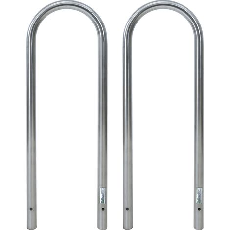 2 x Fahrradanlehnbügel 115 x 41 cm Edelstahl Ø 49 mm (1/5)