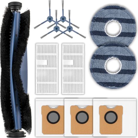 (12 Piezas) Accesorios C20 Omni Compatibles con Robot Aspirador Eufy C20 Omni, Kit de Accesorios, 1 Cepillo Rodante, 4 Cepillos Laterales, 2 Filtros, 3 Bolsas de Polvo, 2 Paños de Fregona (1/5)