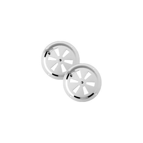 Lntyq Rundes Lüftungsgitter, 2 Stück, runde Luftlüftungsöffnung, verstellbares Lüftungsgitter, 125 mm, Edelstahl, Lufteinlassgitter, Abluftgitter (1/5)