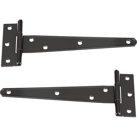 Pentures en T Noires Charnières en T 150mm (6") 2 Pcs (1/5)