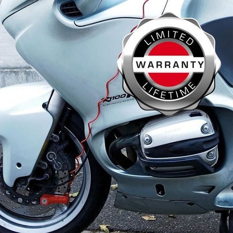 Master Lock 8303EURDPS Antivol Moto ou Trottinette Electrique Bloque Disque, Anse 5 cm, Rouge (1/4)