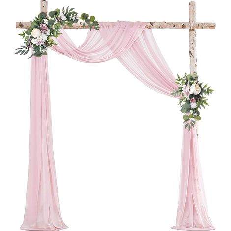1 Rideau en tulle, 75x600cm, mousseline transparente, décor arche mariage, fête, cérémonie, photographie (1/5)
