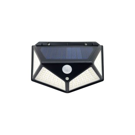 FABRILAMPE 166661009 Wandleuchte Solar 6000k Kira Schwarz 450lm IP65 9,5x13,5x5cm Bewegungs- und Dämmerungssensor. (1/2)