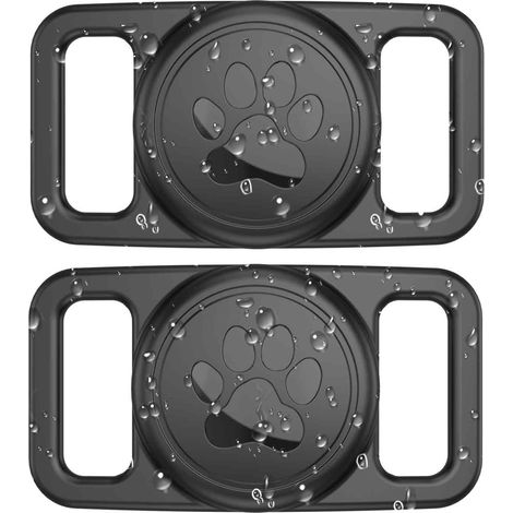 Halsband Halter - Pour Apple AirTag - Étanche Silicone Souple - Compatible Chien Chat - 2 Pièces (1/5)