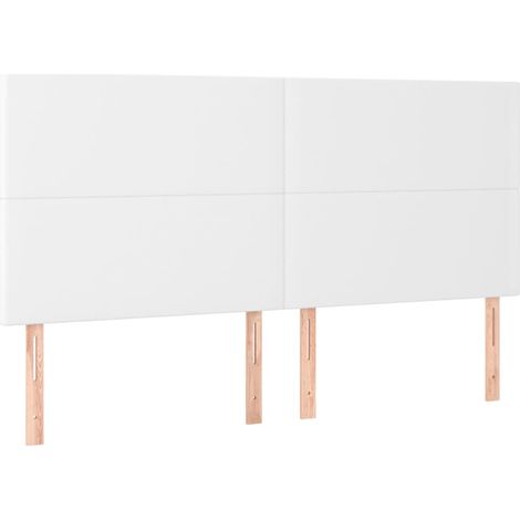 Maison Exclusive - Cabecero de cama blanco 160x5x118/128 cm piel