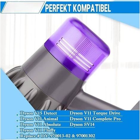 Filtre pour aspirateur Filtre pour Dyson V11 V15 SV14. 2 Pack Filtres de remplacement pour Aspirateur Absolute Total Clean Extra Pro Animal Torque Drive Detect Remplace DY-970013-02 97001302 (1/5)