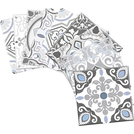 Lot De 10 Autocollants Pour Carrelage Adhésif De Style Simple Et Moderne Résistants À L'huile Pour (1/5)