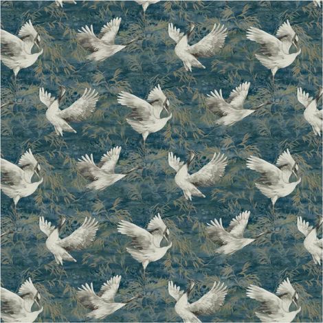Holden Sarus Teal Crane Paste The Wall Elegant Contemporary Versatile Wallpaper (1/4)