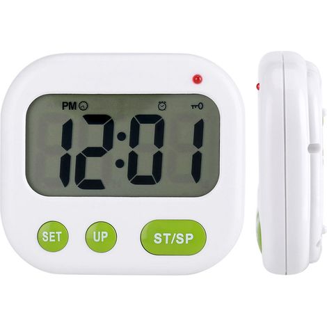 Digitaler LCD-Wecker mit elektronischem Küchentimer, Vibrationsfunktion und Hintergrundbeleuchtung (1/5)