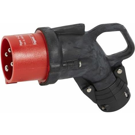 Fiche mobile coudée Hypra IP44 16A - 380V à 415V - 3P+T - caoutchouc - LEGRAND