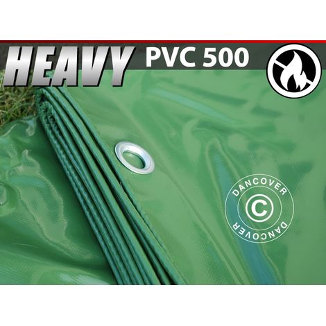 Lona 4x6m, PVC 500g/m², Verde, Ignífuga (1/5)