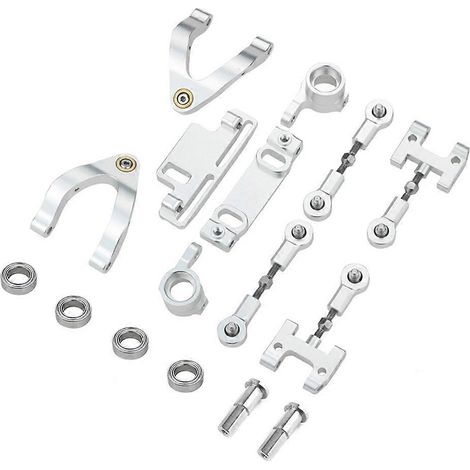 Coupelles de direction en métal, supports de bras de commande supérieurs et inférieurs, glissières de direction et blocs de direction compatibles avec les voitures télécommandées WPL D12 1/10, 2 au to (1/5)