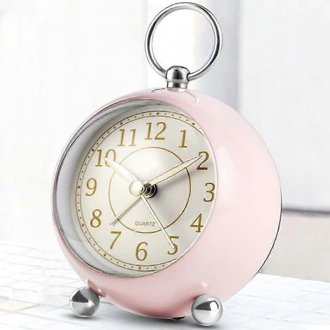 Réveil silencieux sans tic-tac, horloge de chevet à piles pour chambre à coucher, facile à lire, avec fonction veilleuse.