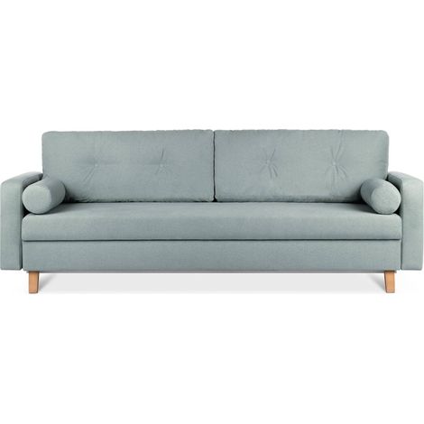 KONSIMO ERISO Schlafsofa 3-Personen mit ausziehbare Liegfläche 196x150cm, Dunkelgrün (1/5)