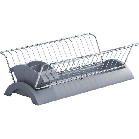 Scolapiatti moderno Zeller in cromo 42x22x14 cm