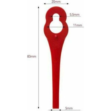 Lot de 100 Lames en Plastique de Rechange pour Coupe Bordure Florabest LIDL FRTA 20 A1,FAT 18B3, FRT18A (1/4)