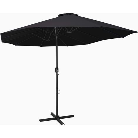 Parasol d'extérieur et poteau en aluminium 460x270 Noir (1/5)