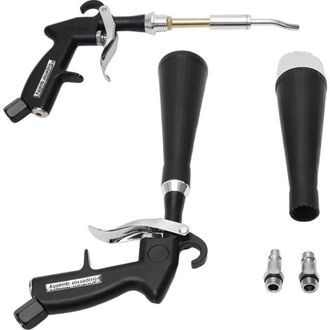 Pistolet de nettoyage à air comprimé, pistolet de soufflage à sec pour voiture avec buse et brosse, pistolet à air haute pression en alliage d'aluminium pour compresseur, élimine rapidement la saleté (1/5)