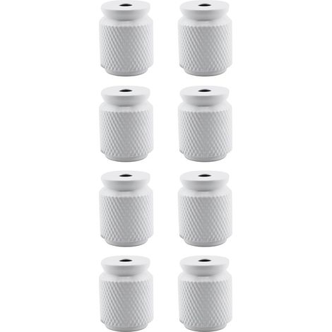Poignées de Placard Core pour Portes, Tiroirs et Commodes en Aluminium de Haute Qualité [8 Pièces, Rondes] Couleur: Blanc, Design Élégant, Boutons de (1/4)