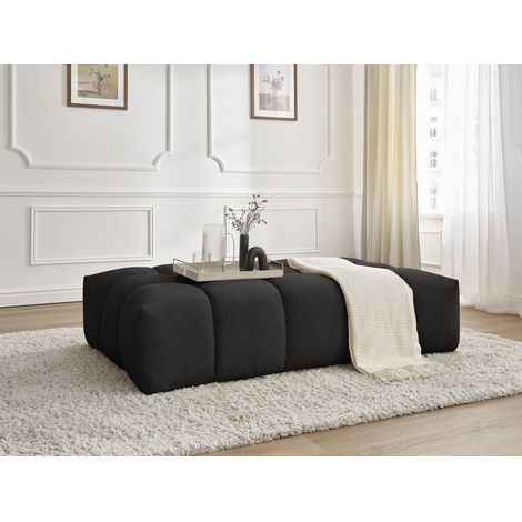 BOBOCHIC - Pouf EVEREST tissu texturé Noir (1/5)