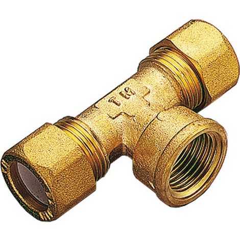 Idraulica -Tee Ottone  Due Biconi - F/Gas 12X1/2 Pes 10 Pz (1/2)