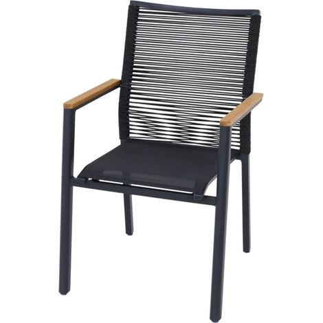 Bologna Stapelsessel, Rope Alu, Armlehnen Teak FSC 100%