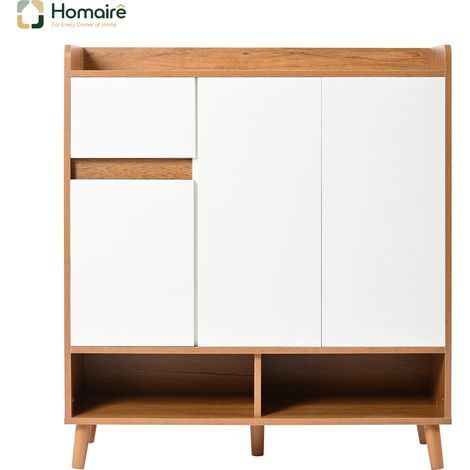 Flur- Garderobenschrank weiß aus Polyester 90 x 35 x 99 cm HOMAIRE (1/5)