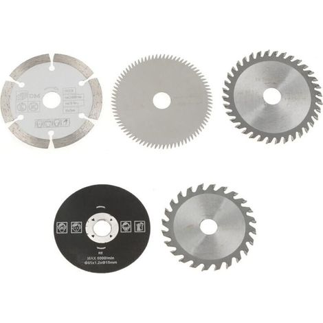 Lame de scie au carbure de 5 pièces de 85 mm, mini lame de scie circulaire au carbure de diamètre intérieur de 15 mm pour outil de coupe (1/5)