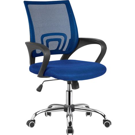 Silla Oficina Saray Giratoria Con Brazos Azul
