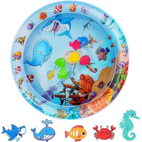 Tapete de Juego Sensorial de Agua para Gatos, Espesado y Recargable con Agua Alfombra de Agua Sensorial,Alfombrilla de Juego de Agua para NiñOs para El Desarrollo Sensorial (1/5)