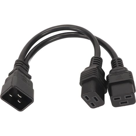 Universal-Y-Doppel-Y-Stecker IEC320 C19 zu C20 (weiblich/männlich) für Schreibtischlampe und LCD-Monitor mit 12,6 Zoll (1/5)