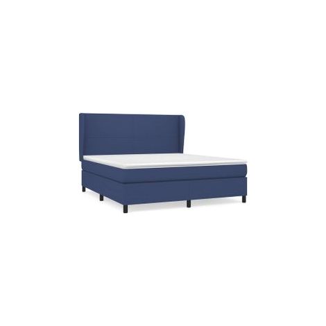 Sommier à lattes de lit avec matelas Bleu 180x200 Tissu (1/5)