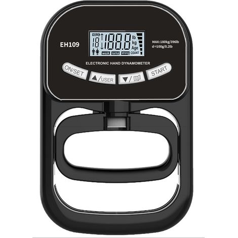 Dynamomètre de force de préhension - Testeur électronique de force de préhension, appareil de musculation des mains, manomètre numérique d'entraînement de la force de préhension (120 kg / 265 lbs) pou