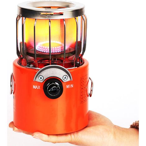 2000W Portable Mini Chauffe-Gaz Camping Réchaud Chauffage Cuisinière Pour Cuisiner Randonnée Pêche Sur Glace Camping Randonnée,Orange, (1/5)