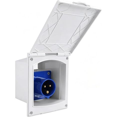 Enchufe exterior impermeable IP44 de 16 A, 220 V-250 V, para caravanas, camping y barcos. (1/5)