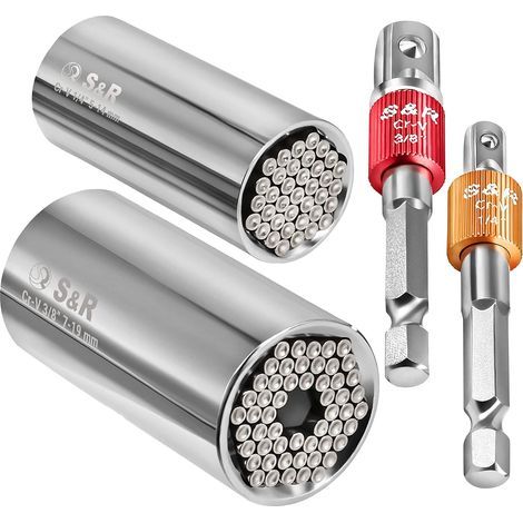 4-Piece Universal Socket Set 5-19mm with Adapters for Electric Screwdrivers and Hand Tools (1/5)