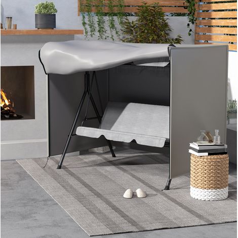 Copertura per altalena da giardino 205 x 124 x 164 cm grigia DESVIAE (1/5)