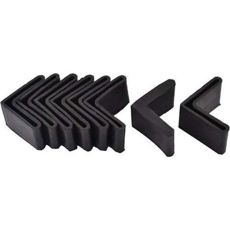 [JAMAIS UTILISÉ] 40 x 40 mm Noir 8pcs Casquette Pieds Chaise Angle Fer Forme L Patin Meuble Table Embout Capouchon Cornière Protection en Caoutchouc (1/4)