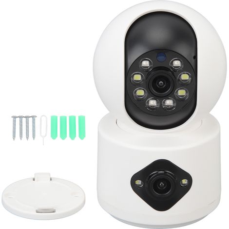 Caméra de surveillance intérieure double objectif HD sans fil, moniteur bébé avec vision nocturne et talkie bidirectionnel (1/5)