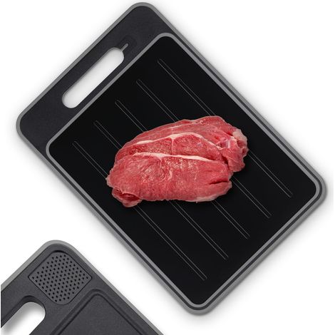 Planche pour décongeler Les Aliments + Planche à découper (4 en 1) - Décongeler, Couper, râper Les épices et aiguiser Les Couteaux, antiadhésive et antidérapante, 36,5 x 25 x 1 cm (Lave-Vaisselle (1/5)