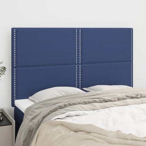 4 pcs Têtes de lit pour lit adulte, Tableau décoratif de chevet élégante Bleu 72x5x78/88 cm Tissu CDE42639 (1/5)