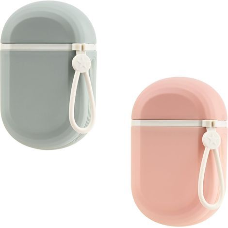 Travel soap box, solid shampoo box with lid for bathroom, gym, camping, school (green + pink) 2 pieces (1/5)