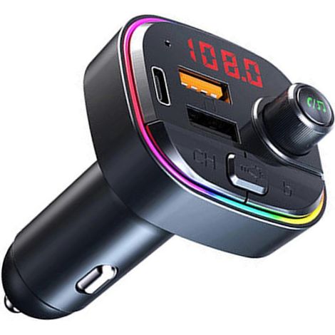 Bluetooth-FM-Transmitter fürs Auto mit Geräuschunterdrückung, PD QC3.0, zwei USB-Anschlüssen und Bluetooth 5.0-Radioempfang