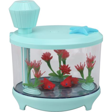 Humidificateur miniature pour aquarium, à ultrasons, USB, silencieux, pour huiles essentielles et aromathérapie. Idéal pour voiture, chambre ou bureau (vert).