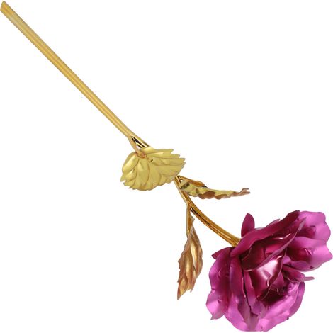 Rose en feuille d'or, cadeau lumineux pour la Saint-Valentin, symbole d'amour éternel, pour les petites amies, les épouses, décoration de mariage, rose (1/5)