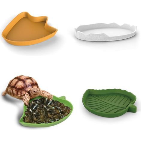 Pièces Feuilles en Forme de Nourriture en Eau Bols. Reptiles Bol Alimentaire. Accessoire Tortue Terrestre. Reptiles Bol Alimentation. Abreuvoir Tortue Plat. Gamelle Tortue Terrestre (1/5)