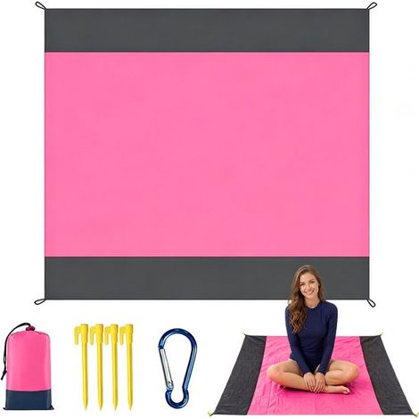 Manta de viaje para exteriores, Esterilla de playa resistente a la arena, Impermeable y plegable, Ligera y portátil, Lona de suelo, 200210 cm (1/5)