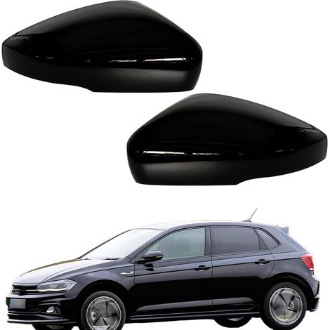 Außenspiegelkappen, 1 Paar, Rückspiegelabdeckung, Autospiegelkappen, Schwarz, Kompatibel mit VW Polo 5 (6R / 6C) 2010-2017 (1/5)