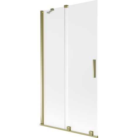 Mexen Velar Duschwand 2-flügelig, verschiebbar 100 x 150 cm, matt, gold - 896-100-000-31-50 (1/2)