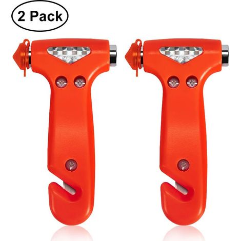 Martello di sicurezza per auto (set da 2), martello di emergenza automatico con rompivetro. - AquaForge (1/5)